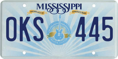MS license plate OKS445