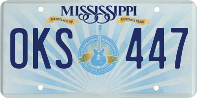MS license plate OKS447