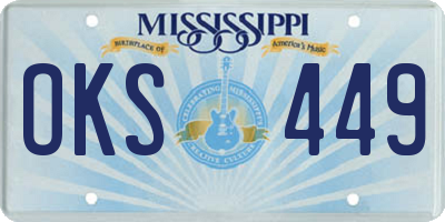 MS license plate OKS449