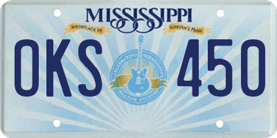 MS license plate OKS450