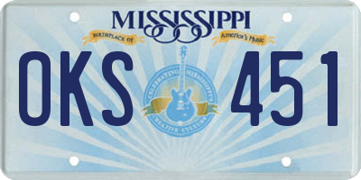 MS license plate OKS451