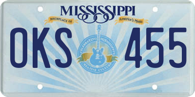 MS license plate OKS455