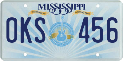 MS license plate OKS456