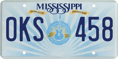 MS license plate OKS458