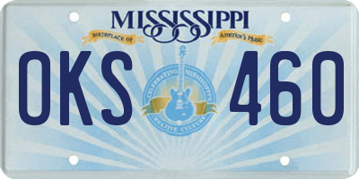 MS license plate OKS460