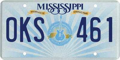 MS license plate OKS461