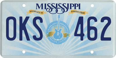 MS license plate OKS462