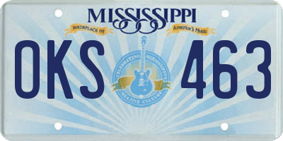 MS license plate OKS463