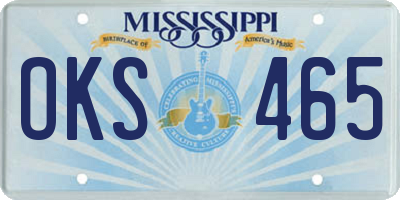 MS license plate OKS465