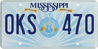 MS license plate OKS470