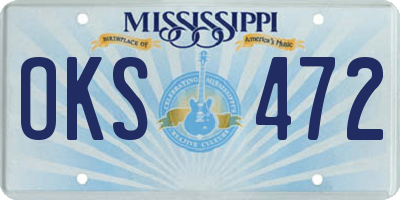 MS license plate OKS472
