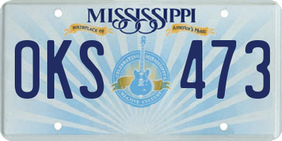 MS license plate OKS473