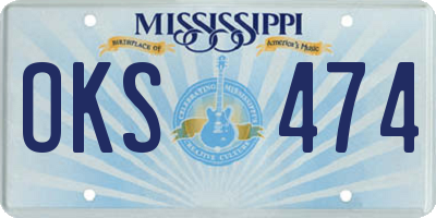 MS license plate OKS474