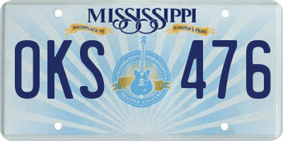 MS license plate OKS476