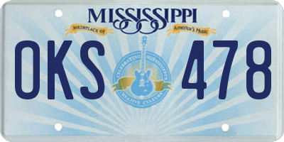 MS license plate OKS478