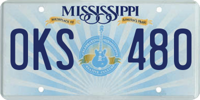 MS license plate OKS480