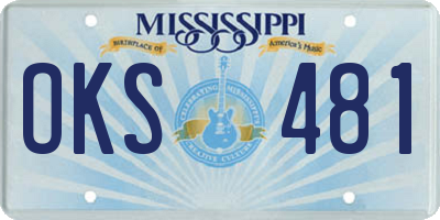 MS license plate OKS481