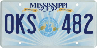 MS license plate OKS482