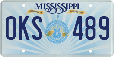 MS license plate OKS489