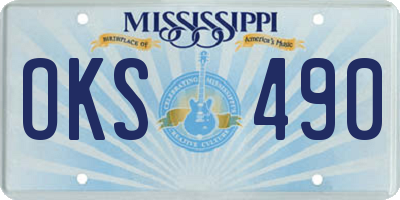 MS license plate OKS490