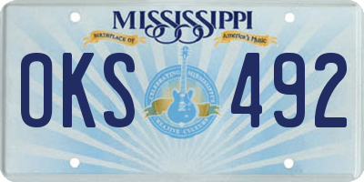 MS license plate OKS492