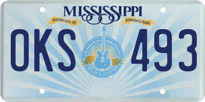 MS license plate OKS493