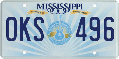 MS license plate OKS496
