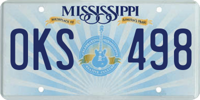 MS license plate OKS498
