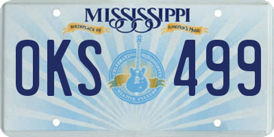 MS license plate OKS499
