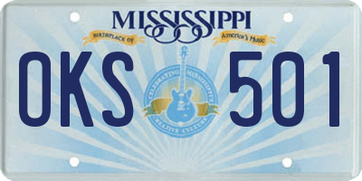 MS license plate OKS501
