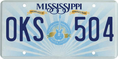 MS license plate OKS504