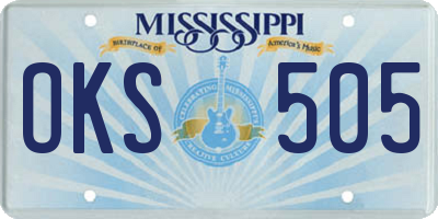 MS license plate OKS505