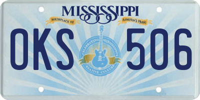 MS license plate OKS506