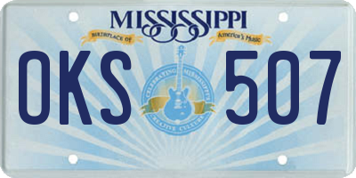 MS license plate OKS507