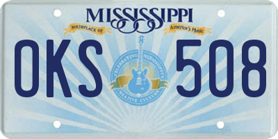 MS license plate OKS508