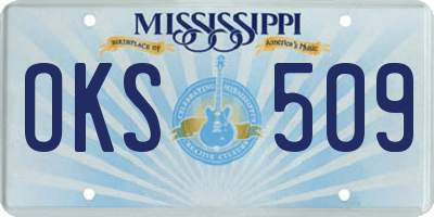 MS license plate OKS509