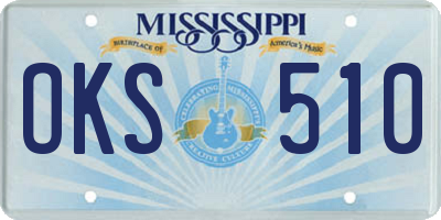 MS license plate OKS510