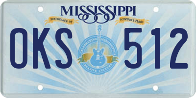 MS license plate OKS512