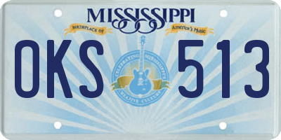 MS license plate OKS513