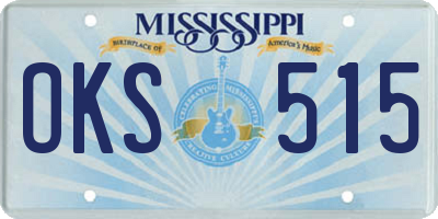 MS license plate OKS515
