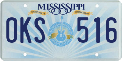 MS license plate OKS516
