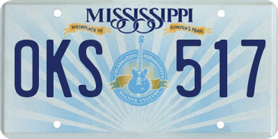 MS license plate OKS517