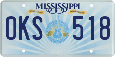 MS license plate OKS518