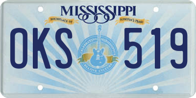 MS license plate OKS519