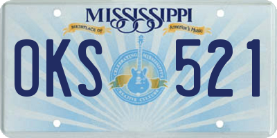 MS license plate OKS521
