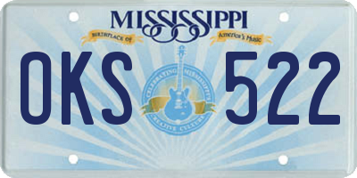 MS license plate OKS522