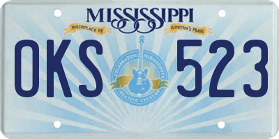 MS license plate OKS523