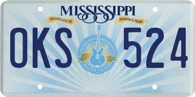 MS license plate OKS524