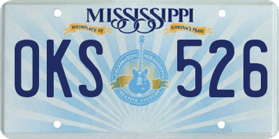 MS license plate OKS526