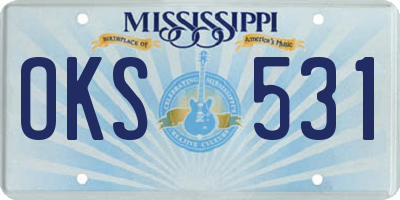 MS license plate OKS531